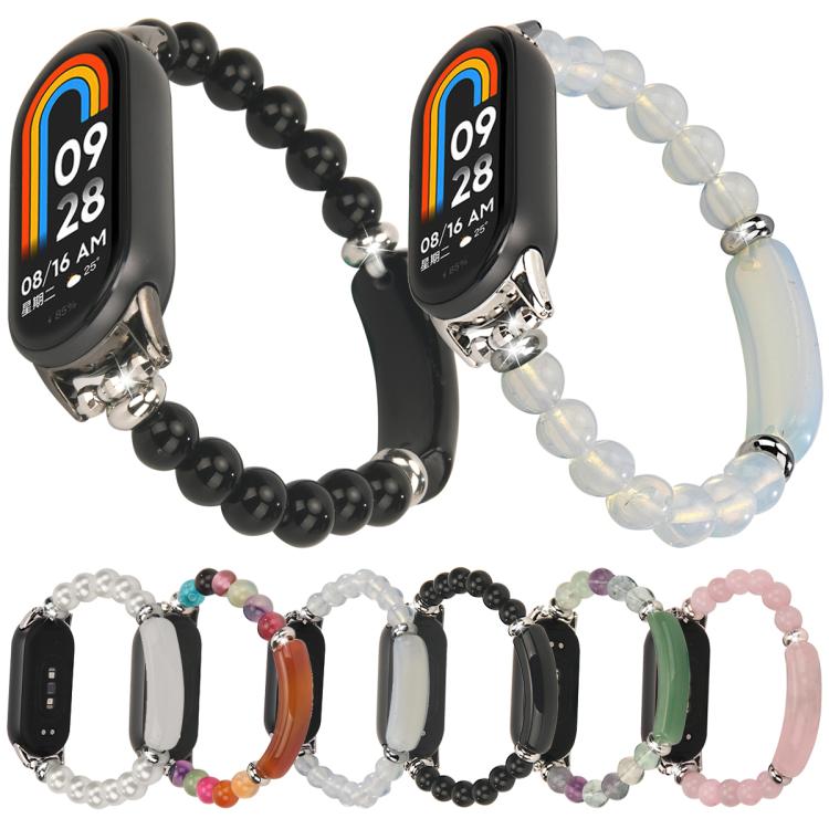 For Xiaomi Smart Band 10 / 9 / 8 Large Beaded Bracelet Watch Band(White Beads) - Mega Discount Store LebanonLebanon