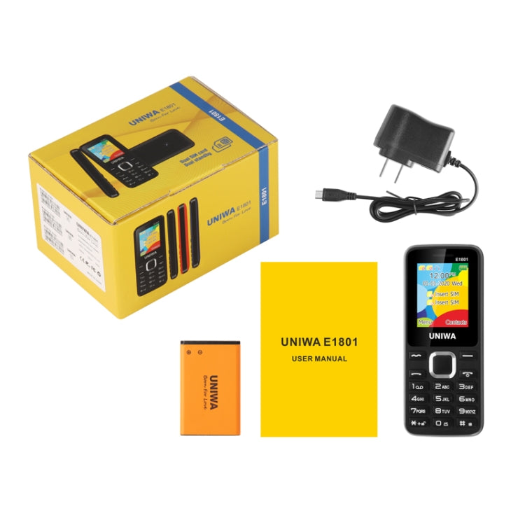 UNIWA E1801 Mobile Phone, 1.77 inch, 800mAh Battery, 21 Keys, Support Bluetooth, FM, MP3, MP4, GSM, Dual SIM(Blue) - Mega Discount Store LebanonLebanon