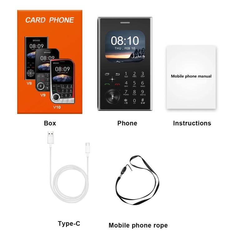 V8 Card Mobile Phone, 2.01 inch, MTK6261D, Support Bluetooth, FM, Torch, GSM, Dual SIM (Sky Blue) - Mega Discount Store LebanonLebanon
