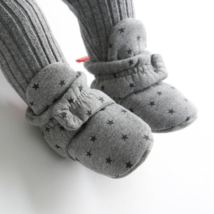 0 - 1 Year Old Spring and Autumn Knitted Baby Shoes Warm Toddler Cotton Shoes, Size:Inner Length 12cm(Pink Stars) - Mega Discount Store LebanonLebanon