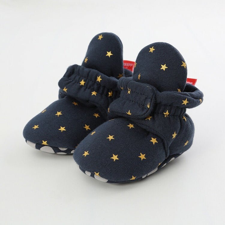 0 - 1 Year Old Spring and Autumn Knitted Baby Shoes Warm Toddler Cotton Shoes, Size:Inner Length 13cm(Blue Stars) - Mega Discount Store LebanonLebanon