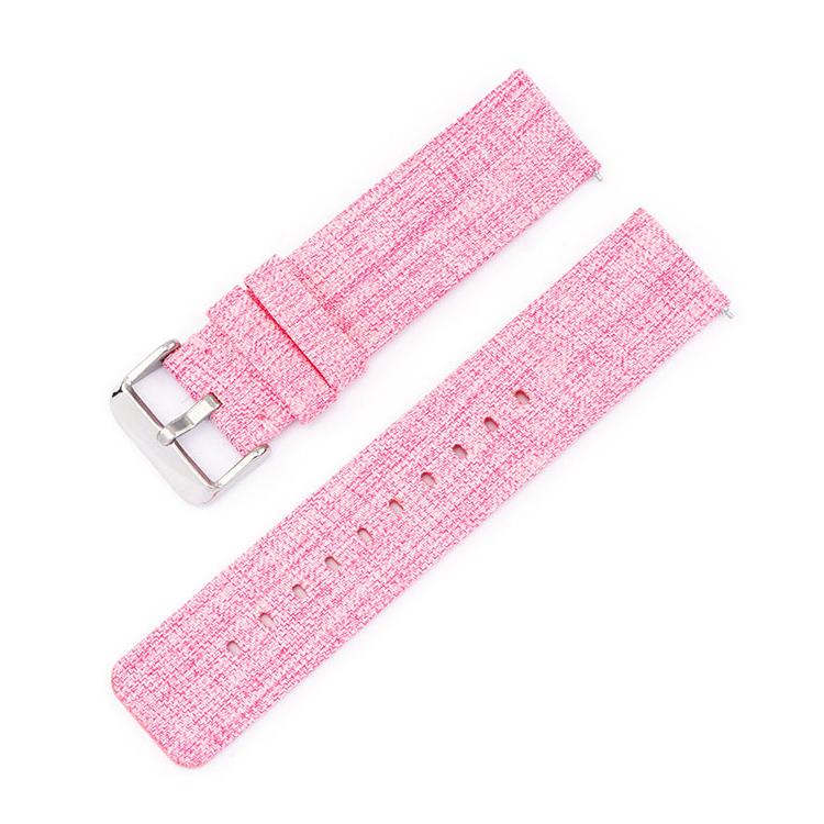 12mm Stainless Steel Pin Buckle Nylon Woven Canvas Watch Band(Pink Silver) - Mega Discount Store LebanonLebanon