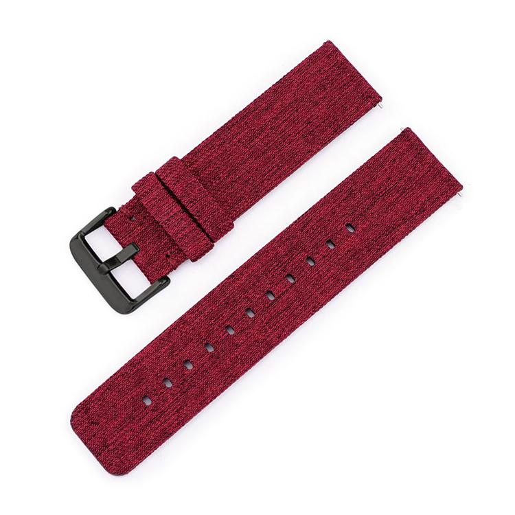 12mm Stainless Steel Pin Buckle Nylon Woven Canvas Watch Band(Red Black) - Mega Discount Store LebanonLebanon