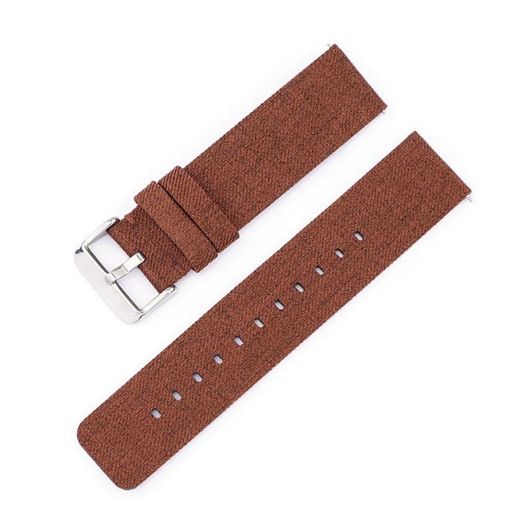 14mm Stainless Steel Pin Buckle Nylon Woven Canvas Watch Band(Brown Silver) - Mega Discount Store LebanonLebanon