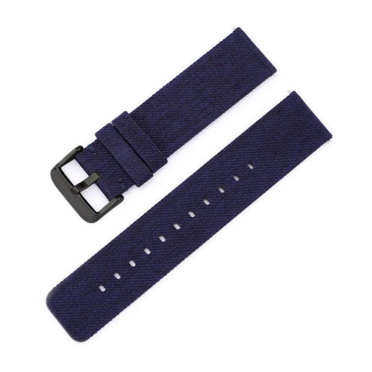 14mm Stainless Steel Pin Buckle Nylon Woven Canvas Watch Band(Dark Blue Black) - Mega Discount Store LebanonLebanon