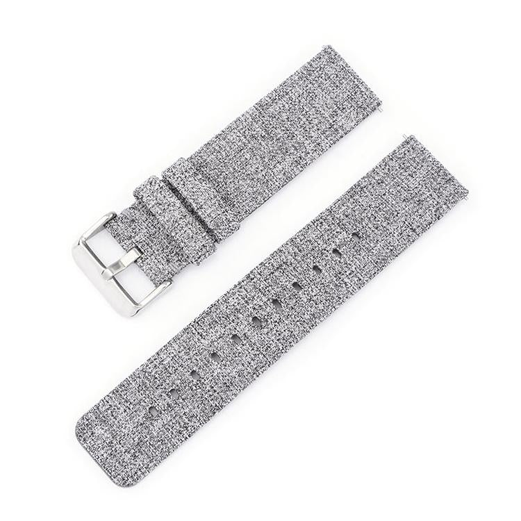 14mm Stainless Steel Pin Buckle Nylon Woven Canvas Watch Band(Light Grey Silver) - Mega Discount Store LebanonLebanon