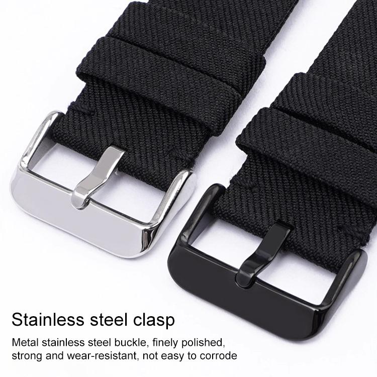 14mm Stainless Steel Pin Buckle Nylon Woven Canvas Watch Band(Light Grey Silver) - Mega Discount Store LebanonLebanon