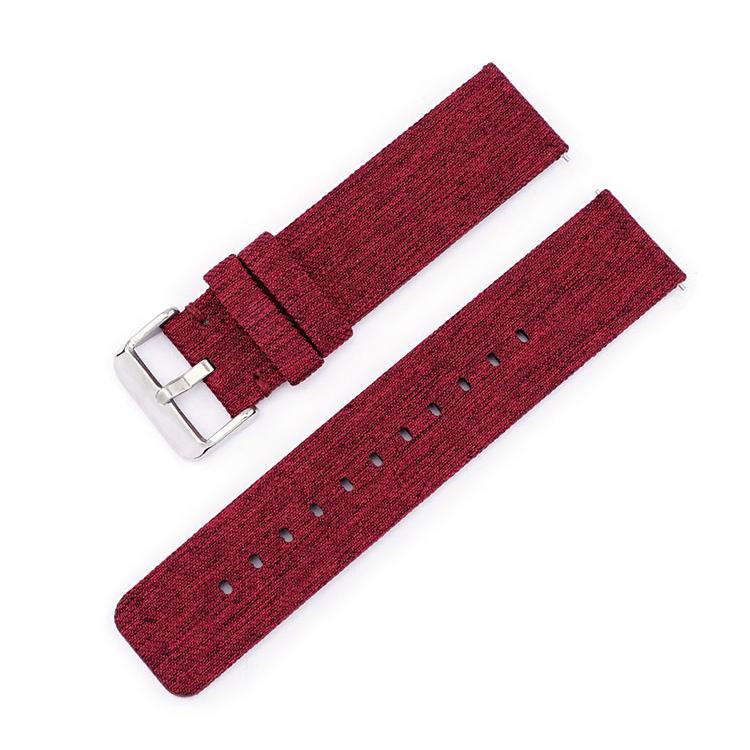 14mm Stainless Steel Pin Buckle Nylon Woven Canvas Watch Band(Red Silver) - Mega Discount Store LebanonLebanon