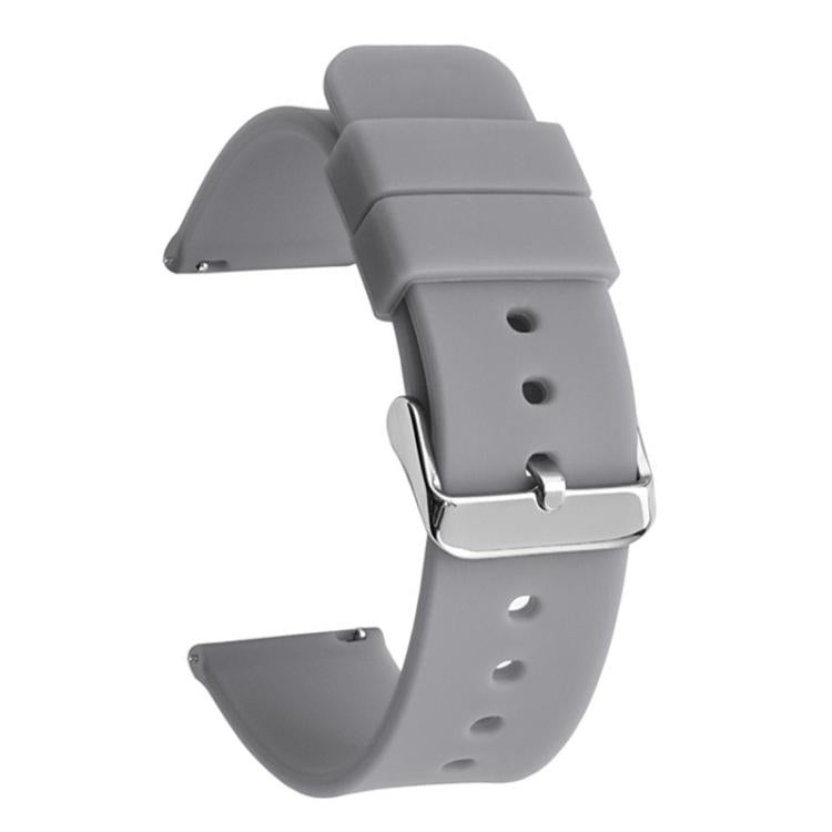 14mm Stainless Steel Silver Pin Buckle Solid Color Silicone Waterproof Watch Band(Grey) - Mega Discount Store LebanonLebanon