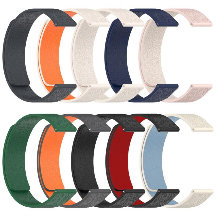 14mm xDfind Flat Head Litchi Texture Magnetic Silicone Watch Band(Grey) - Mega Discount Store LebanonLebanon