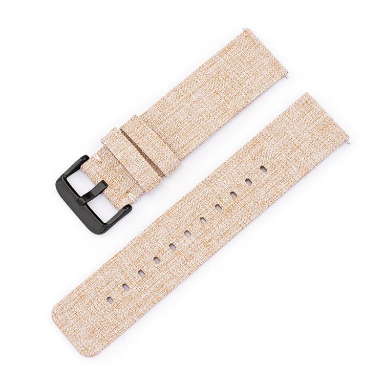 16mm Stainless Steel Pin Buckle Nylon Woven Canvas Watch Band(Beige Black) - Mega Discount Store LebanonLebanon