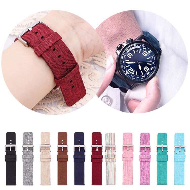 16mm Stainless Steel Pin Buckle Nylon Woven Canvas Watch Band(Green Silver) - Mega Discount Store LebanonLebanon