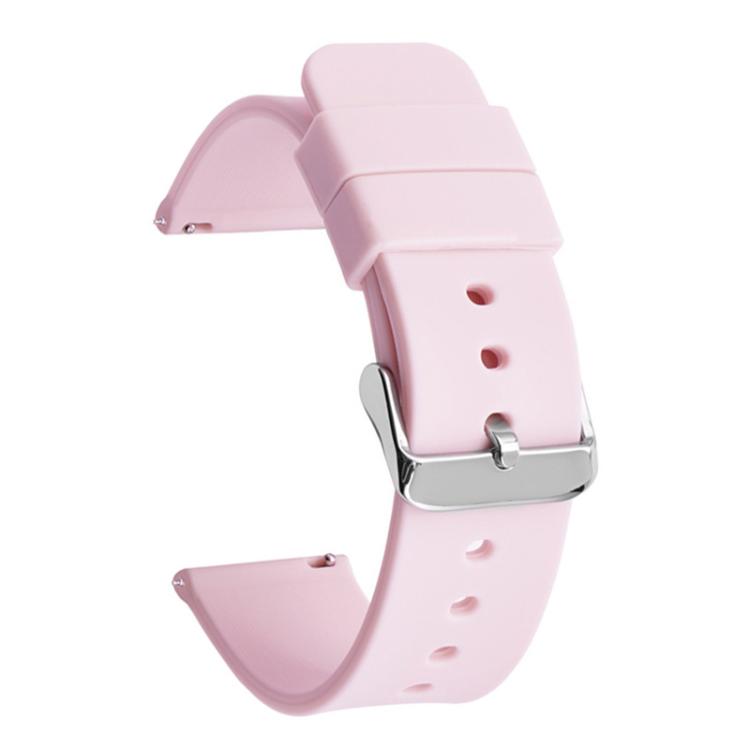 16mm Stainless Steel Silver Pin Buckle Solid Color Silicone Waterproof Watch Band(Pink) - Mega Discount Store LebanonLebanon