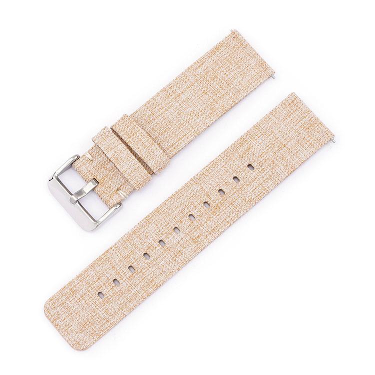18mm Stainless Steel Pin Buckle Nylon Woven Canvas Watch Band(Beige Silver) - Mega Discount Store LebanonLebanon