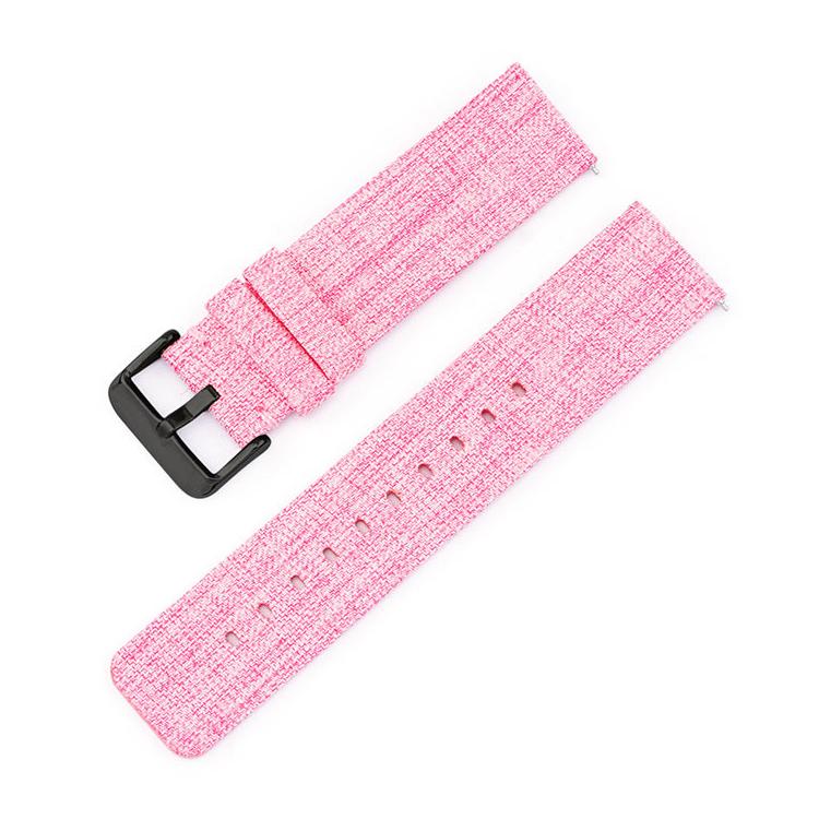18mm Stainless Steel Pin Buckle Nylon Woven Canvas Watch Band(Pink Black) - Mega Discount Store LebanonLebanon