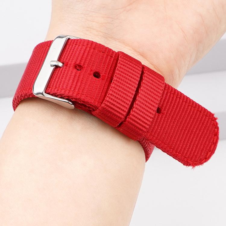 18mm Stainless Steel Pin Buckle Solid Color Nylon Canvas Watch Band(Light Blue) - Mega Discount Store LebanonLebanon