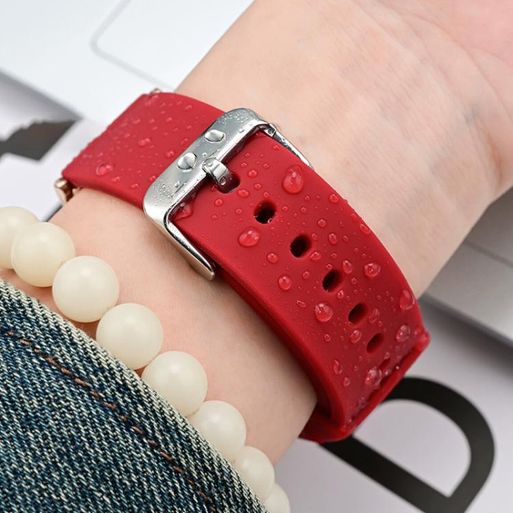 18mm Stainless Steel Silver Pin Buckle Solid Color Silicone Waterproof Watch Band(White) - Mega Discount Store LebanonLebanon