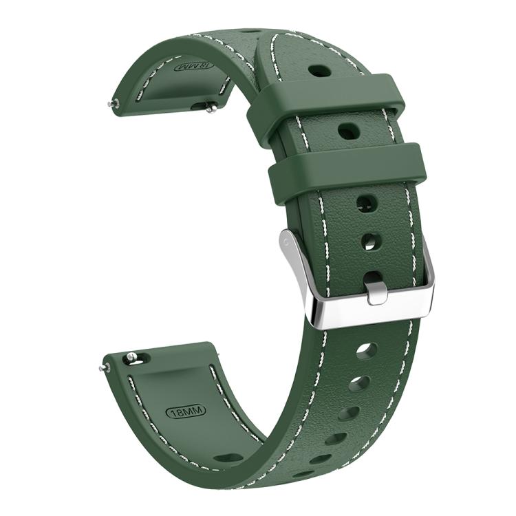 18mm Stitched Silicone Watch Band(Army Green) - Mega Discount Store LebanonLebanon