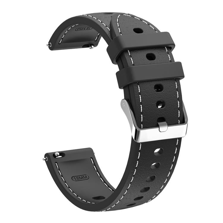 18mm Stitched Silicone Watch Band(Black) - Mega Discount Store LebanonLebanon