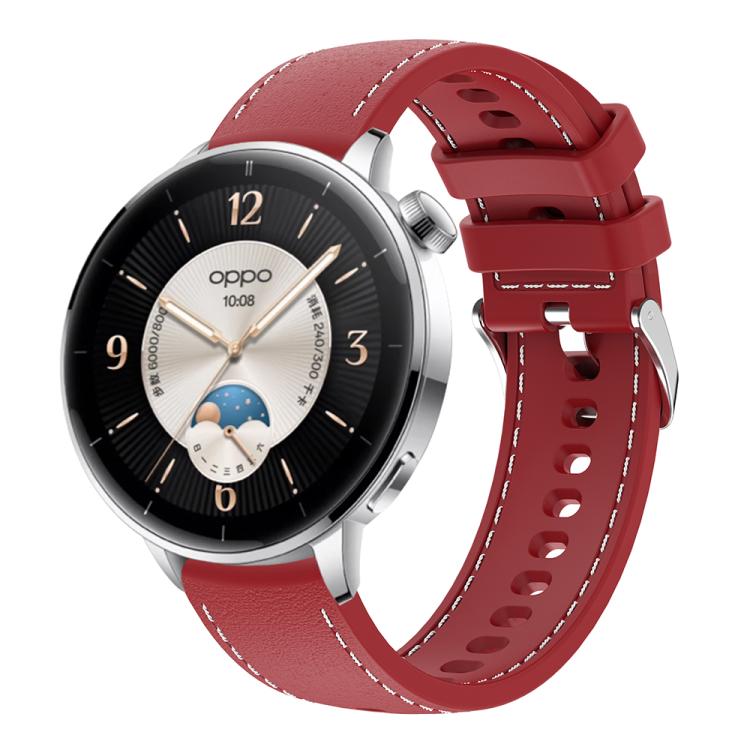 18mm Stitched Silicone Watch Band(Wine Red) - Mega Discount Store LebanonLebanon