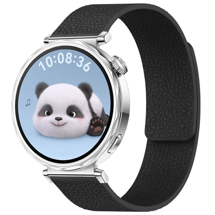18mm xDfind Flat Head Litchi Texture Magnetic Silicone Watch Band(Black) - Mega Discount Store LebanonLebanon