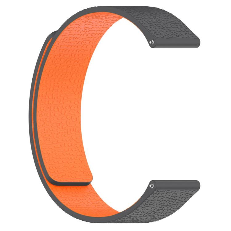 18mm xDfind Flat Head Litchi Texture Magnetic Silicone Watch Band(Grey Orange) - Mega Discount Store LebanonLebanon