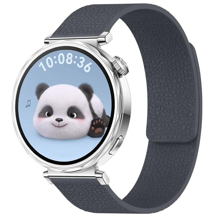 18mm xDfind Flat Head Litchi Texture Magnetic Silicone Watch Band(Grey) - Mega Discount Store LebanonLebanon