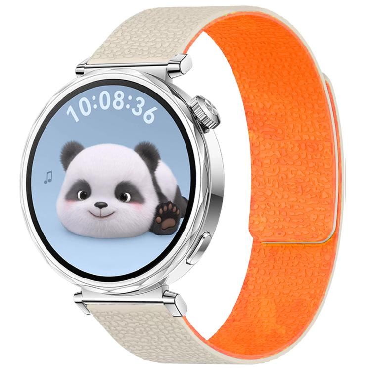 18mm xDfind Flat Head Litchi Texture Magnetic Silicone Watch Band(Starlight Orange) - Mega Discount Store LebanonLebanon