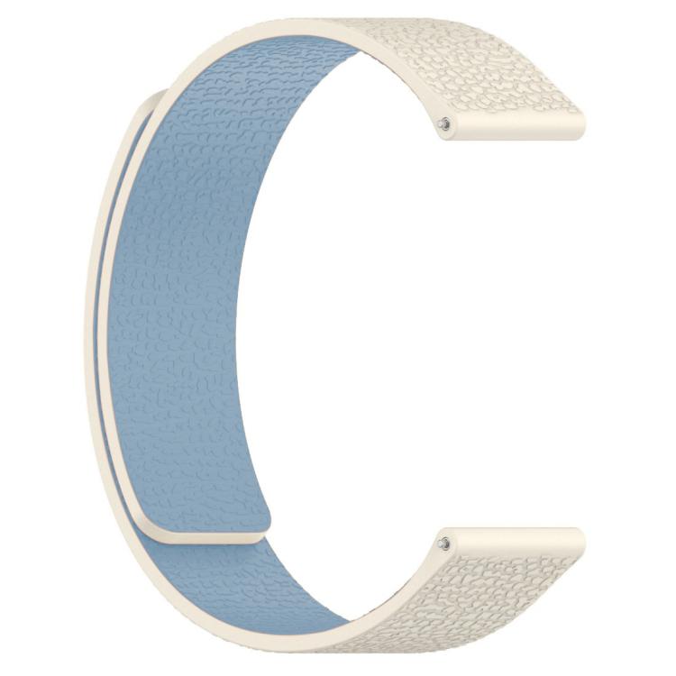 18mm xDfind Flat Head Litchi Texture Magnetic Silicone Watch Band(White Blue) - Mega Discount Store LebanonLebanon