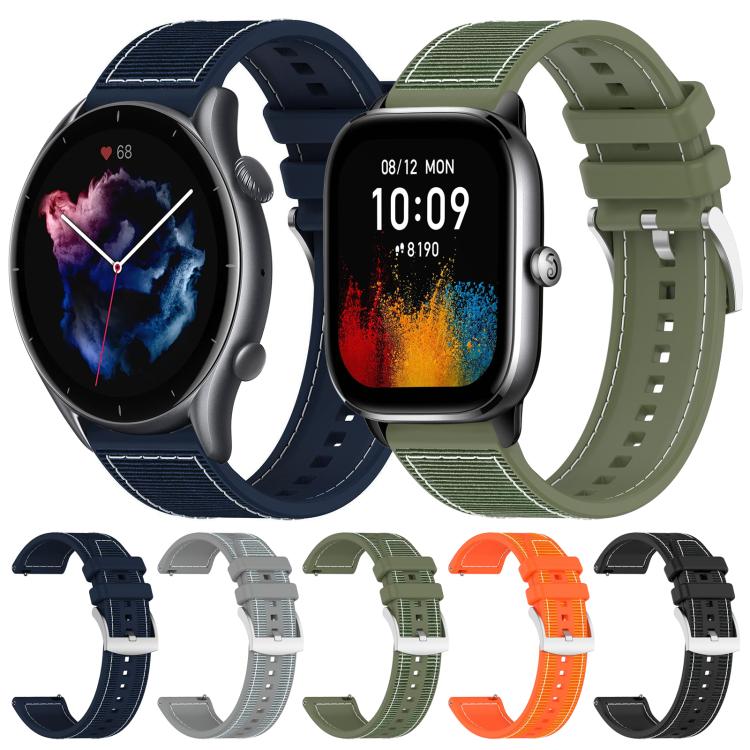 20mm For Amazfit GTS4 Mini / GTS 3 / GTS 2 xDfind Hybrid Nylon Braid Silicone Watch Band(Green) - Mega Discount Store LebanonLebanon