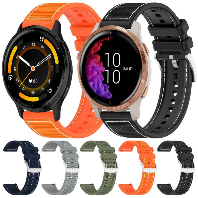 22mm For Garmin Venu 3 / Vivoactive 4 xDfind Hybrid Nylon Braid Silicone Watch Band(Orange) - Mega Discount Store LebanonLebanon
