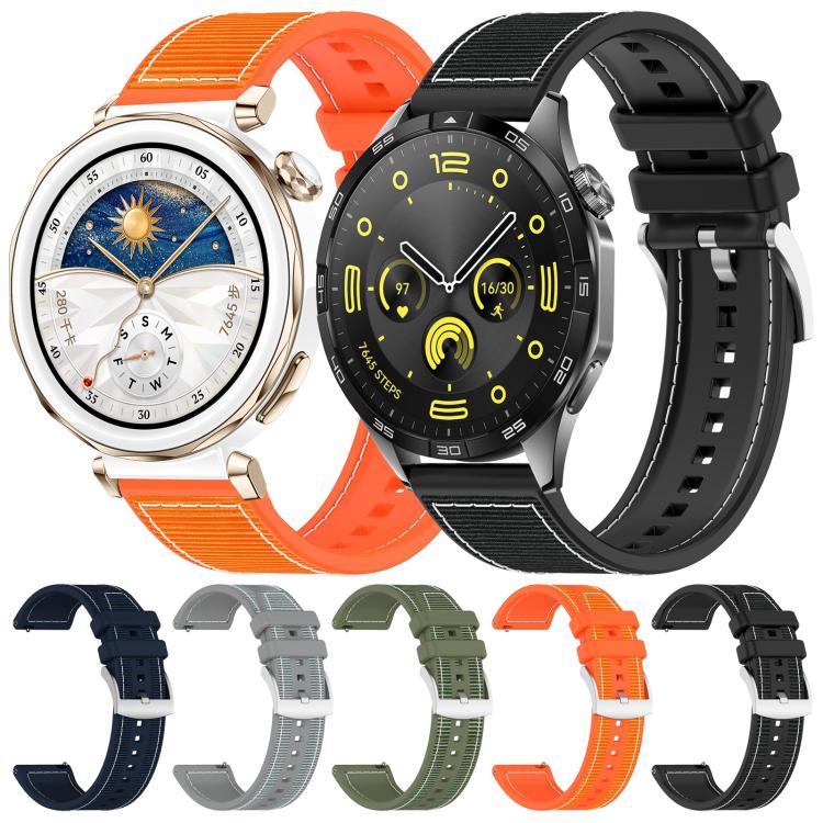 22mm For Huawei Watch GT5/GT5 Pro/4/4 Pro xDfind Hybrid Nylon Braid Silicone Watch Band(Midnight Blue) - Mega Discount Store LebanonLebanon