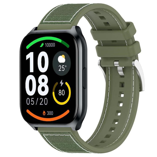 22mm For Xiaomi Haylou?Watch S001 / LS02 Pro xDfind Hybrid Nylon Braid Silicone Watch Band(Green) - Mega Discount Store LebanonLebanon