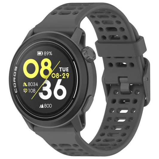 22mm xDfind For COROS Breathable Hole Pure Color Silicone Watch Band(Black Grey) - Mega Discount Store LebanonLebanon
