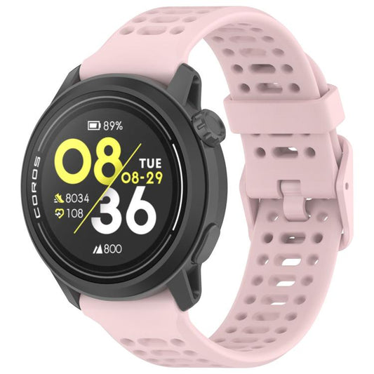 22mm xDfind For COROS Breathable Hole Pure Color Silicone Watch Band(Sand Pink) - Mega Discount Store LebanonLebanon