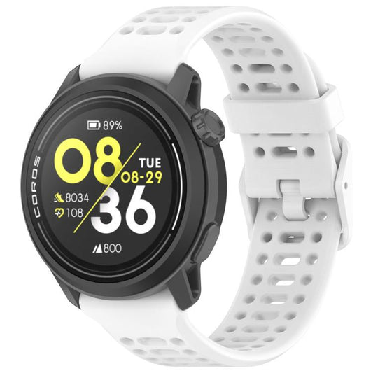 22mm xDfind For COROS Breathable Hole Pure Color Silicone Watch Band(White) - Mega Discount Store LebanonLebanon
