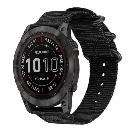 22mm xDfind Ring Buckle Nylon Canvas Watch Band(Black) - Mega Discount Store LebanonLebanon