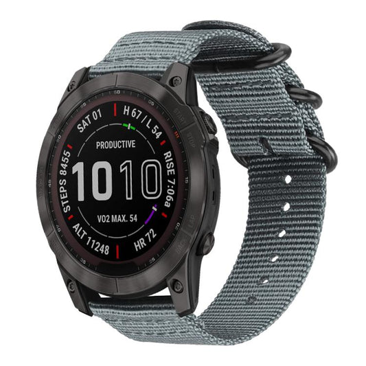 22mm xDfind Ring Buckle Nylon Canvas Watch Band(Grey) - Mega Discount Store LebanonLebanon