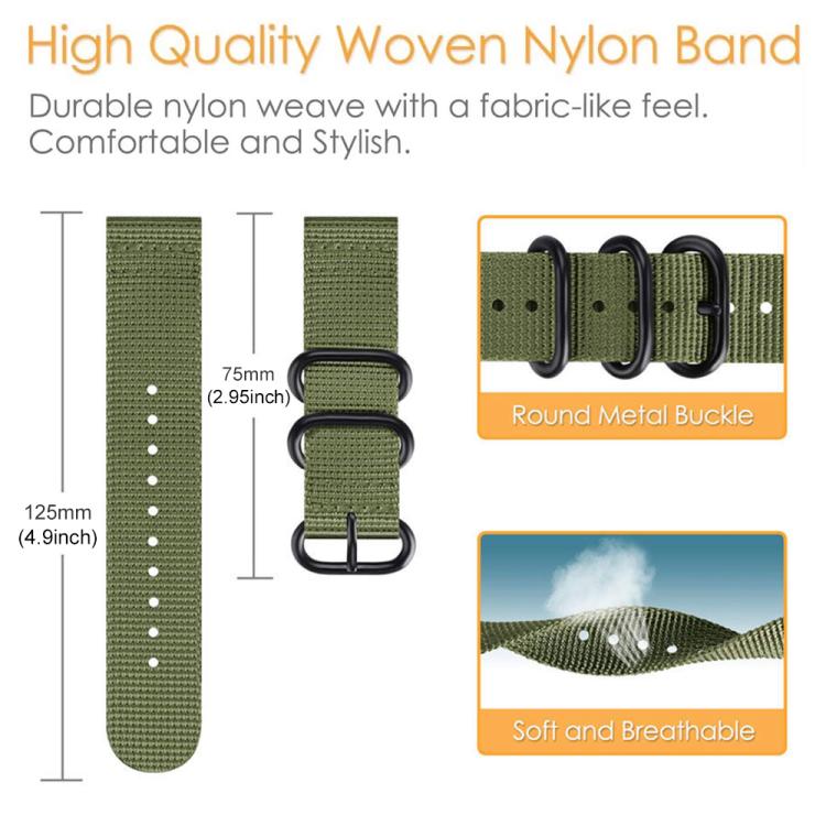 22mm xDfind Ring Buckle Nylon Canvas Watch Band(Midnight Blue) - Mega Discount Store LebanonLebanon
