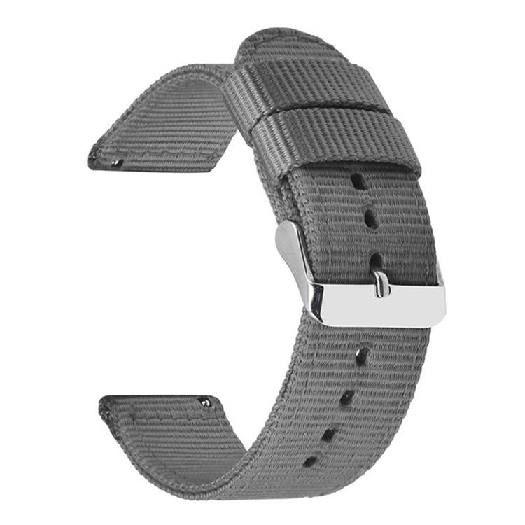 24mm Stainless Steel Pin Buckle Solid Color Nylon Canvas Watch Band(Grey) - Mega Discount Store LebanonLebanon