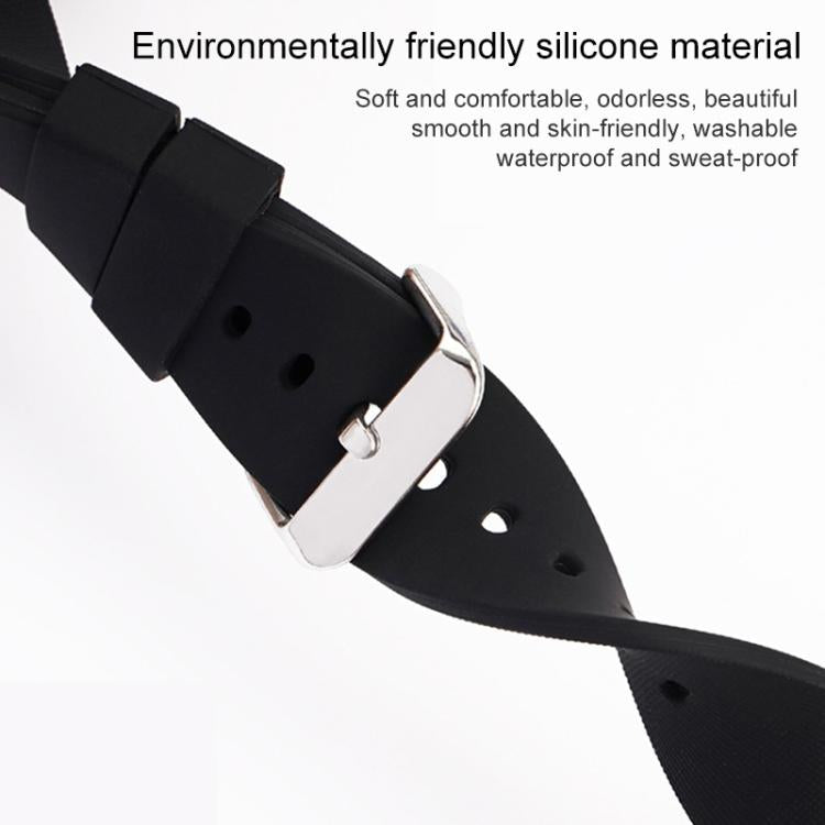 24mm Stainless Steel Silver Pin Buckle Solid Color Silicone Waterproof Watch Band(Red) - Mega Discount Store LebanonLebanon