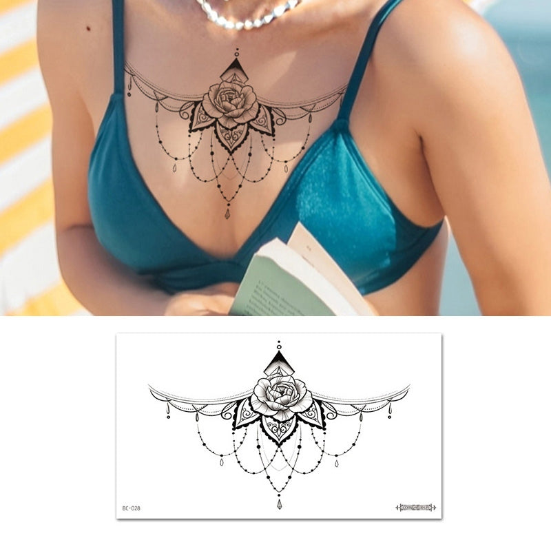 BEI WRH  10 PCS Waterproof Tattoo Sticker Clavicle Chest Scar Covering Sticker
