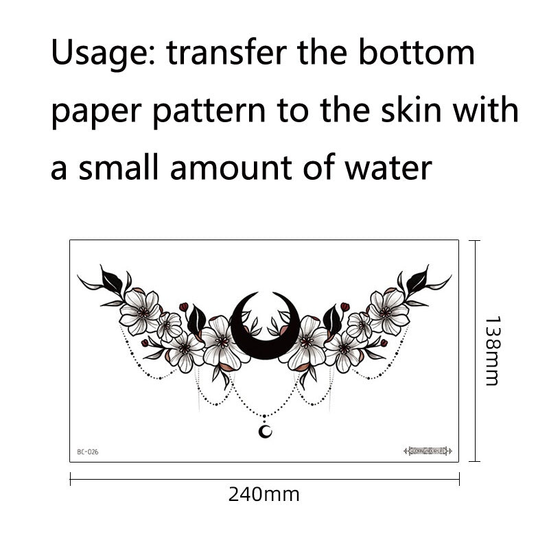BWI WRH10 PCS Waterproof Tattoo Sticker Clavicle Chest Scar Covering Sticker
