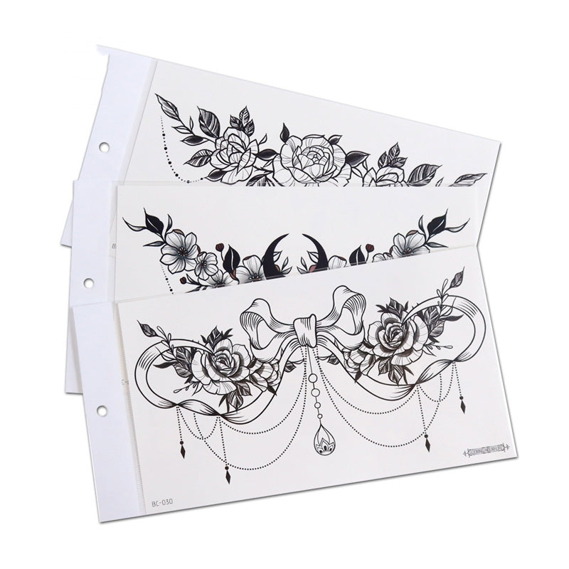 BWI WRH10 PCS Waterproof Tattoo Sticker Clavicle Chest Scar Covering Sticker