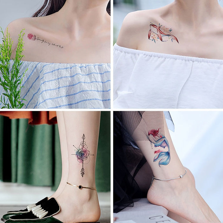 BEI WRH 100 PCS Small Fresh Waterproof Temporary Back Tattoo Stickers