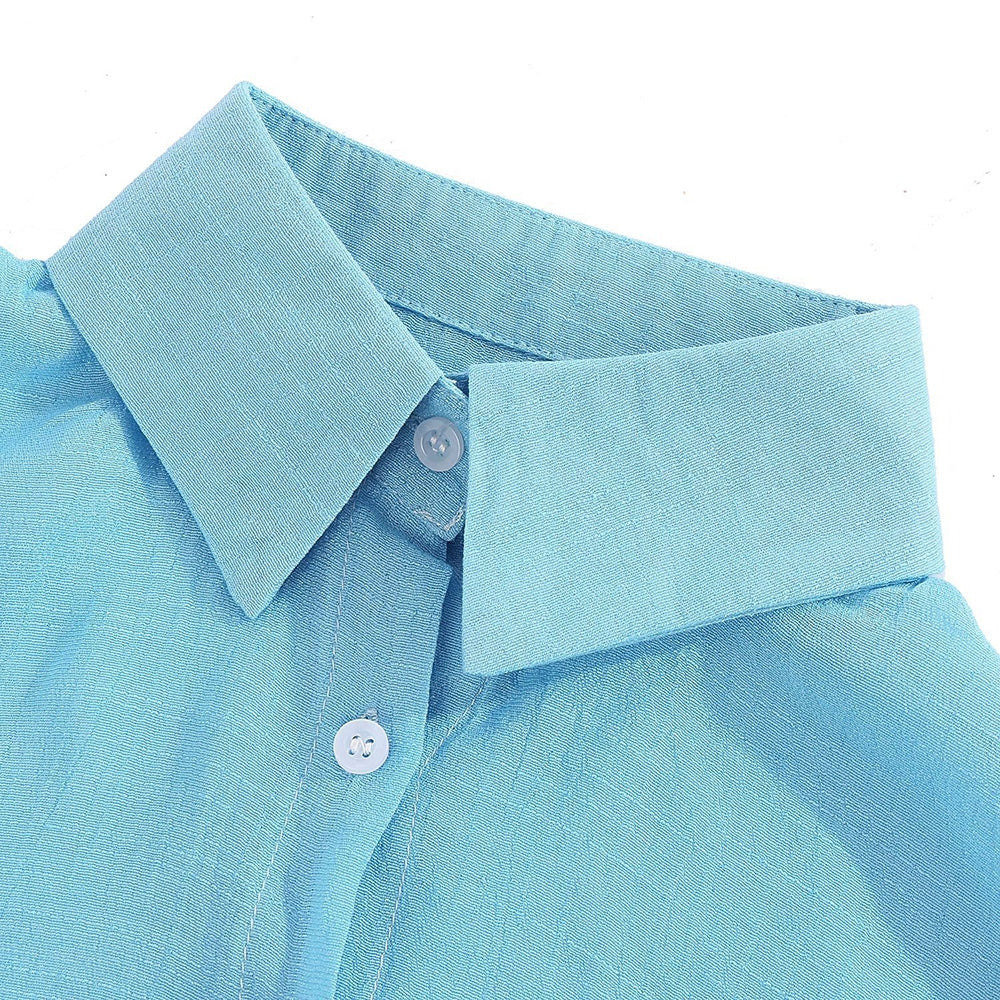 BEI WRH Spring And Autumn Casual Loose Long-Sleeved Breathable Linen Shirt, Size: M(Green)
