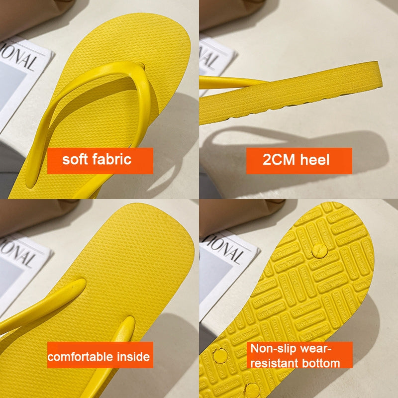 BEI WRH Women Summer Outer Slippers Flip-flops Sandals Beach Shoes, Size: 39-40(Lake Green)