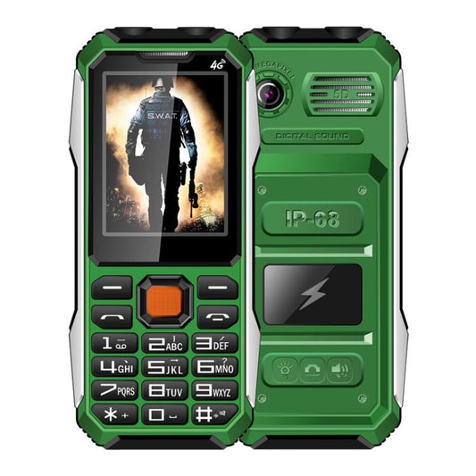 A6 Triple Proofing Elder Phone, Waterproof Shockproof Dustproof, 6800mAh Battery, 2.4 inch, 21 Keys, Bluetooth, LED Flashlight, FM, SOS, Dual SIM, Network: 2G(Green) - Mega Discount Store LebanonLebanon