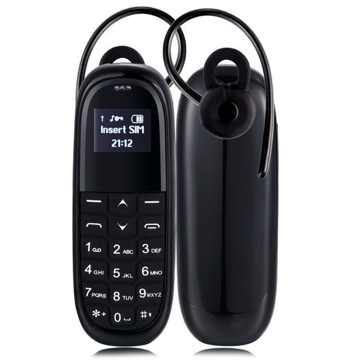 AIEK KK1 Mini Mobile Phone, English Keyboard, Hands Free Bluetooth Dialer Headphone, MTK6261DA, Anti - Lost, Single SIM, Network: 2G(Black) - Mega Discount Store LebanonLebanon