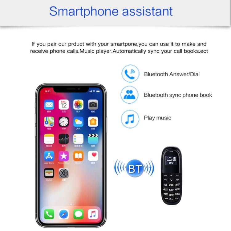 AIEK KK1 Mini Mobile Phone, English Keyboard, Hands Free Bluetooth Dialer Headphone, MTK6261DA, Anti - Lost, Single SIM, Network: 2G(Black) - Mega Discount Store LebanonLebanon